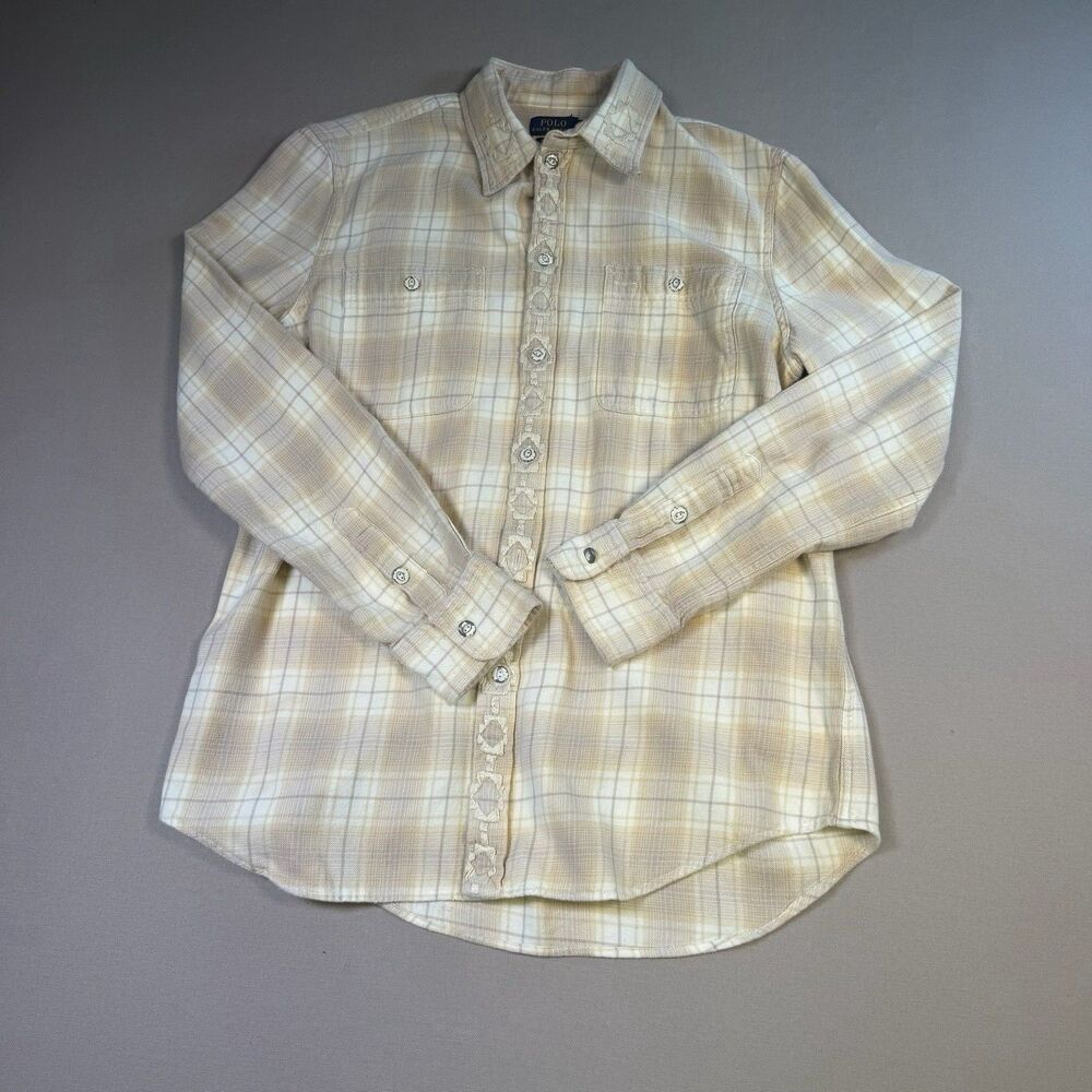 Womens Polo Ralph Lauren Southwestern Aztec Western Style Shirt Long Sleeve sz L